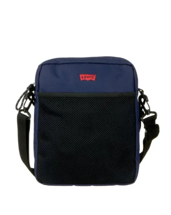 Geanta crossbody cu buzunar exterior de plasa, Bleumarin
