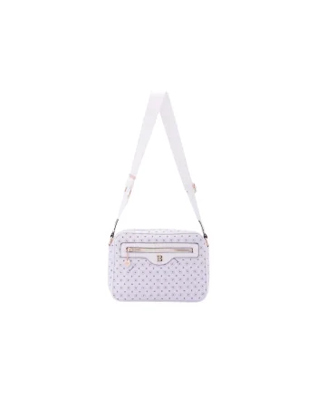 Geanta crossbody de piele ecologica cu model si buzunar frontal, Bej