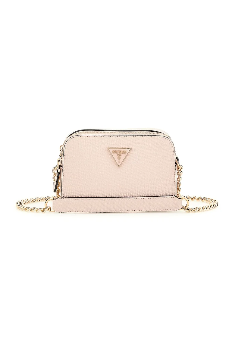 Geanta crossbody de piele saffiano sintetica Noelle, Roz pal