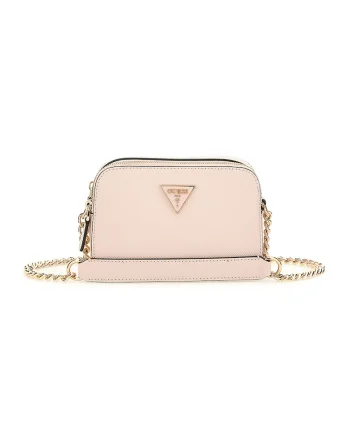 Geanta crossbody de piele saffiano sintetica Noelle, Roz pal