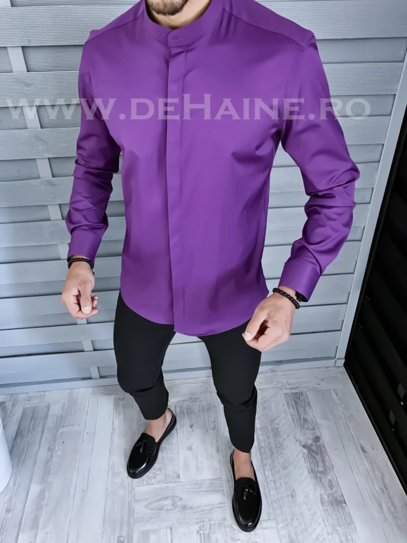Camasa barbati mov slim fit B1336 O4-4.3