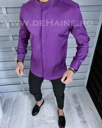 Camasa barbati mov slim fit B1336 O4-4.3