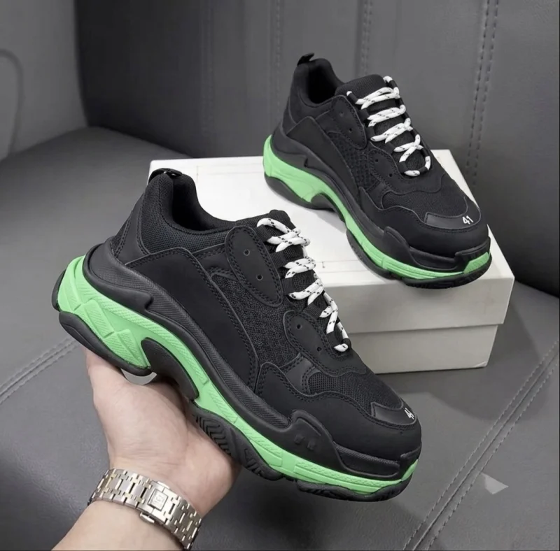 Adidasi barbati casual  negri cu verde  103
