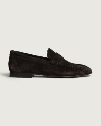 Posa mocasini pentru femei din piele întoarsă Penny Loafer