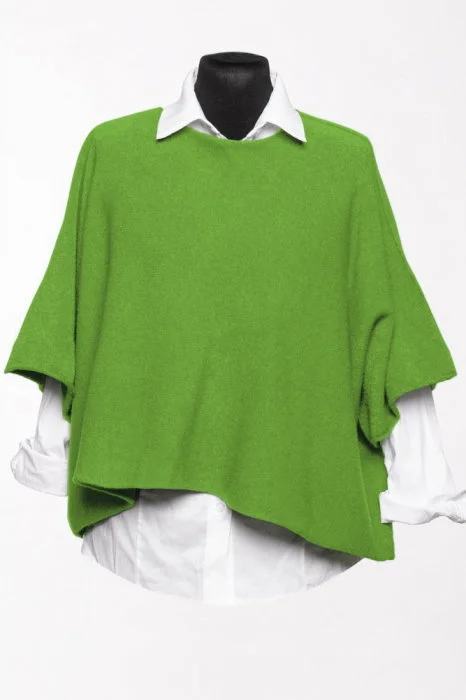 Pulover versatil cu maneca fluture din vascoza, verde crud
