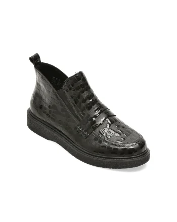 Ghete RIEKER negre, 71150, din piele ecologica