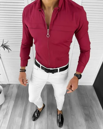 Camasa barbati grena slim fit 13000 W19-1 1.2.3