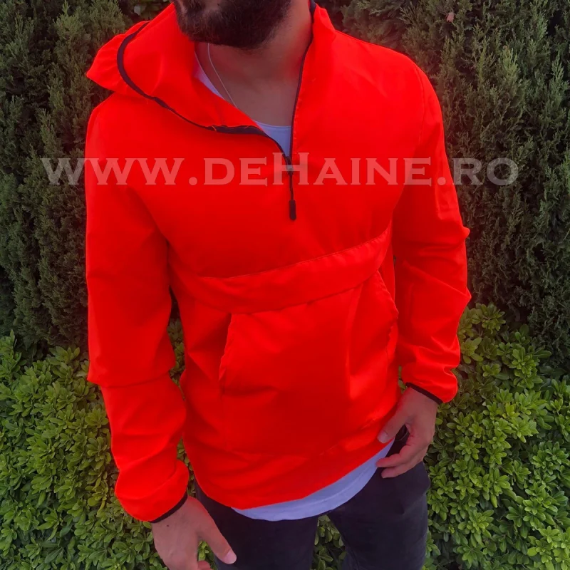 Geaca barbati de toamna portocalie din fas subtire B2370 P12