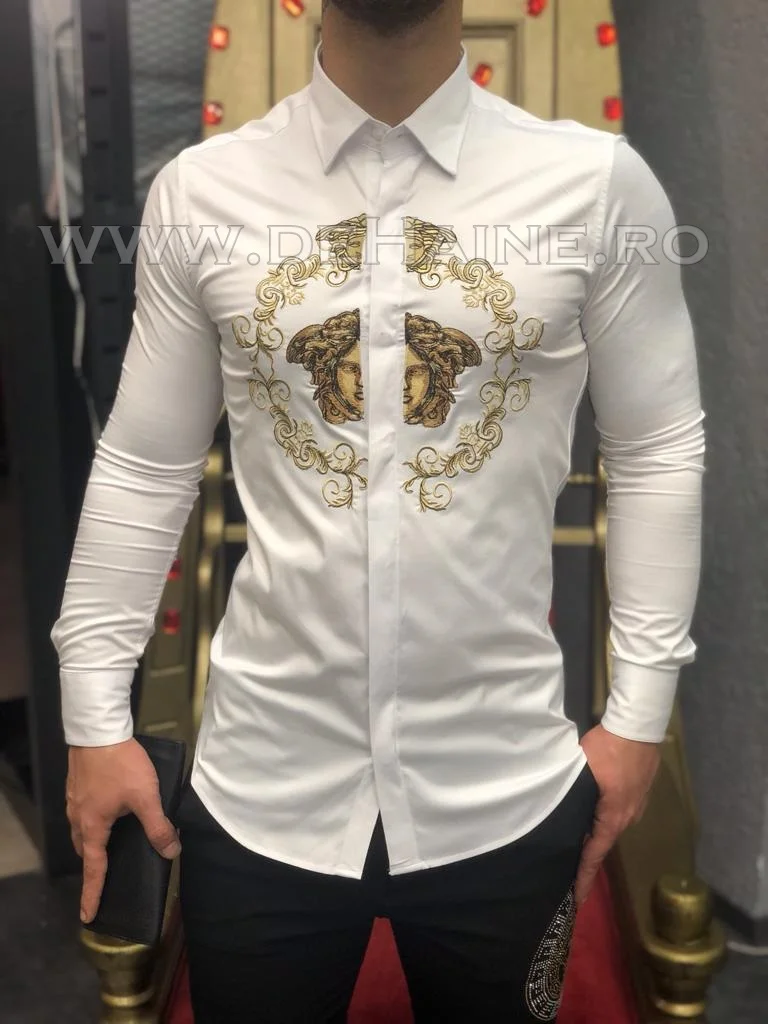 Camasa barbati alba slim fit pentru evenimente B5733  O6-2.2