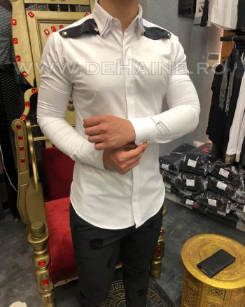 Camasa barbati alba slim fit pentru evenimente B5735 5-4.2