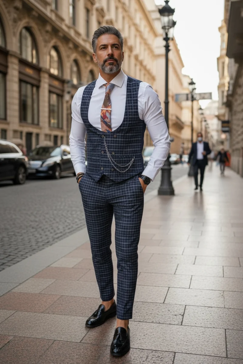 Compleu barbati bleumarin Vesta + Pantaloni B1458  X1