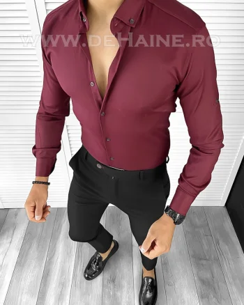 Camasa barbati slim fit grena B8486 5-1 E