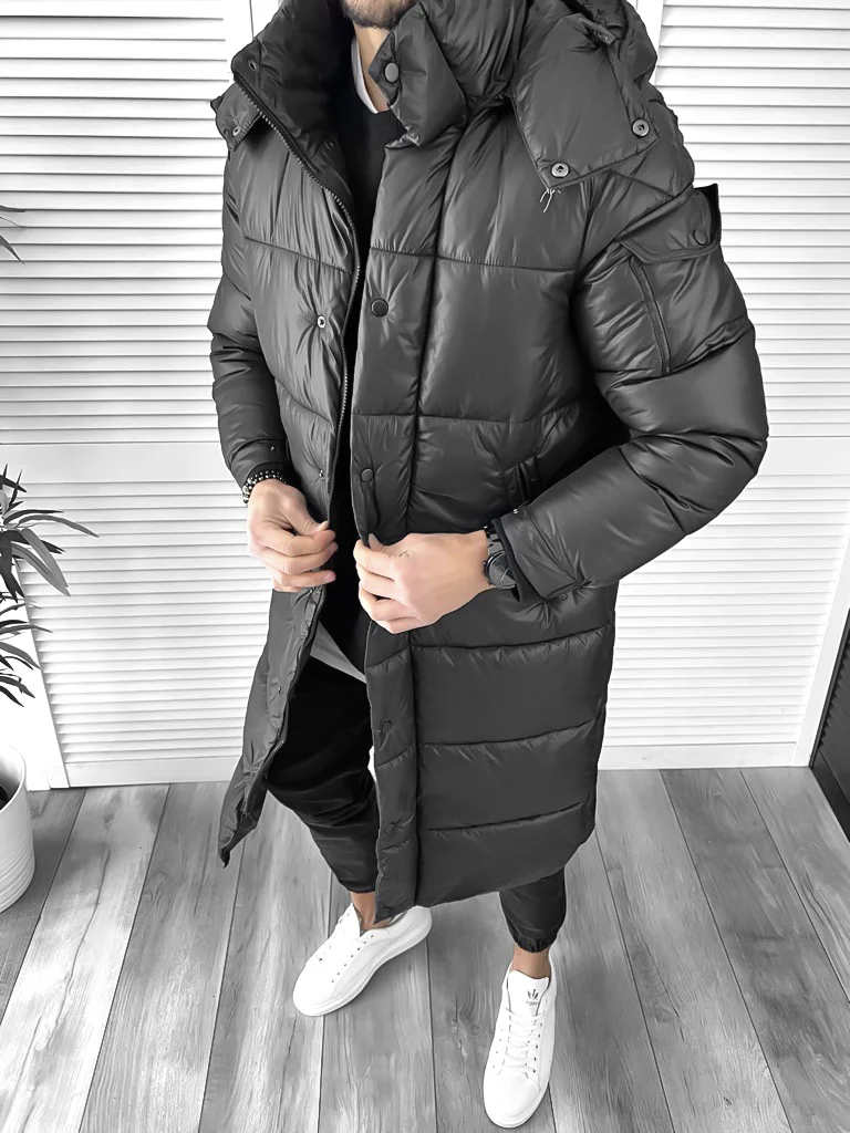 Geaca barbati  de iarna neagra indigo lunga 5132 59-5