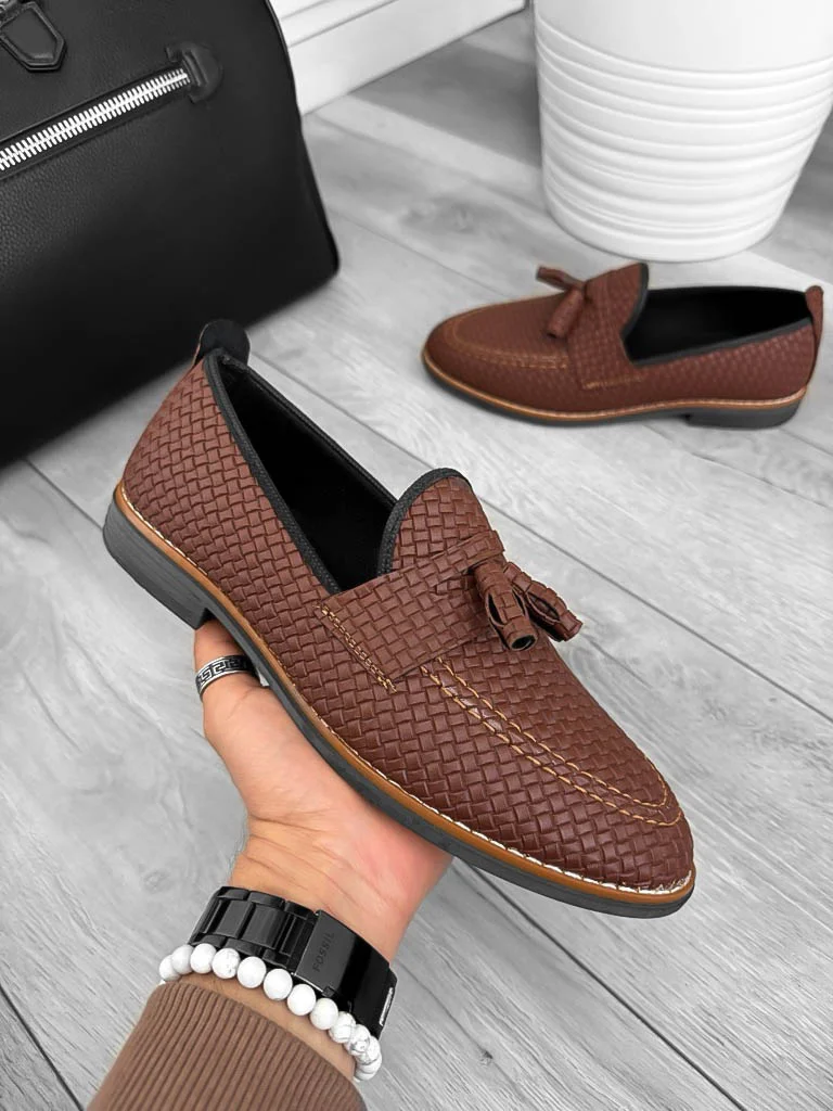 Mocasini barbati maro  tapla subtire  piele eco  comozi 12217 N15-3