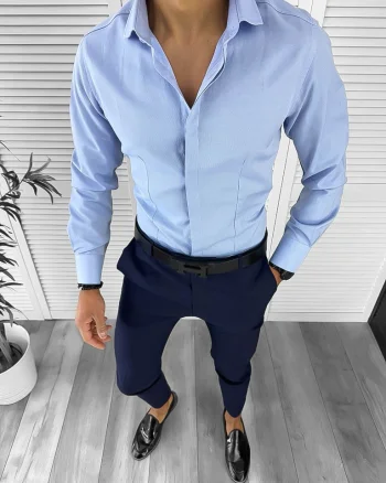 Camasa barbati slim fit albastra 12990 W2