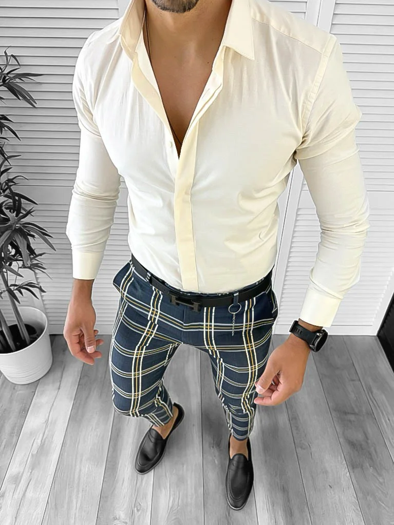 Camasa barbati slim fit crem 12658 82-1