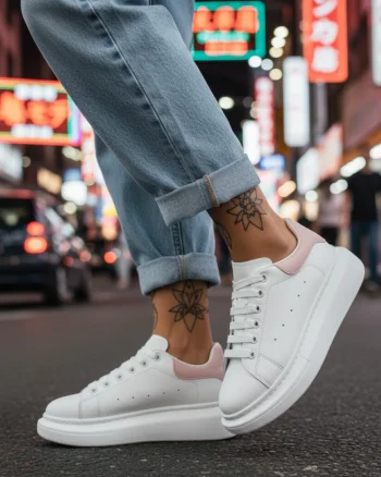 Adidasi dama casual albi A2906  T5-3