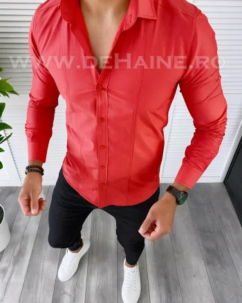 Camasa barbati rosie slim fit B1375  W8-4
