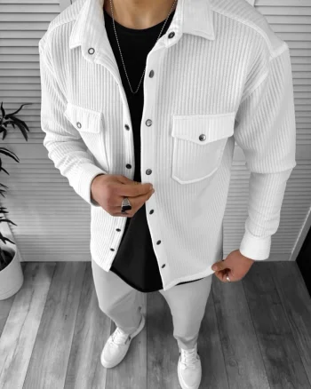 Camasa barbati casual alba 13041