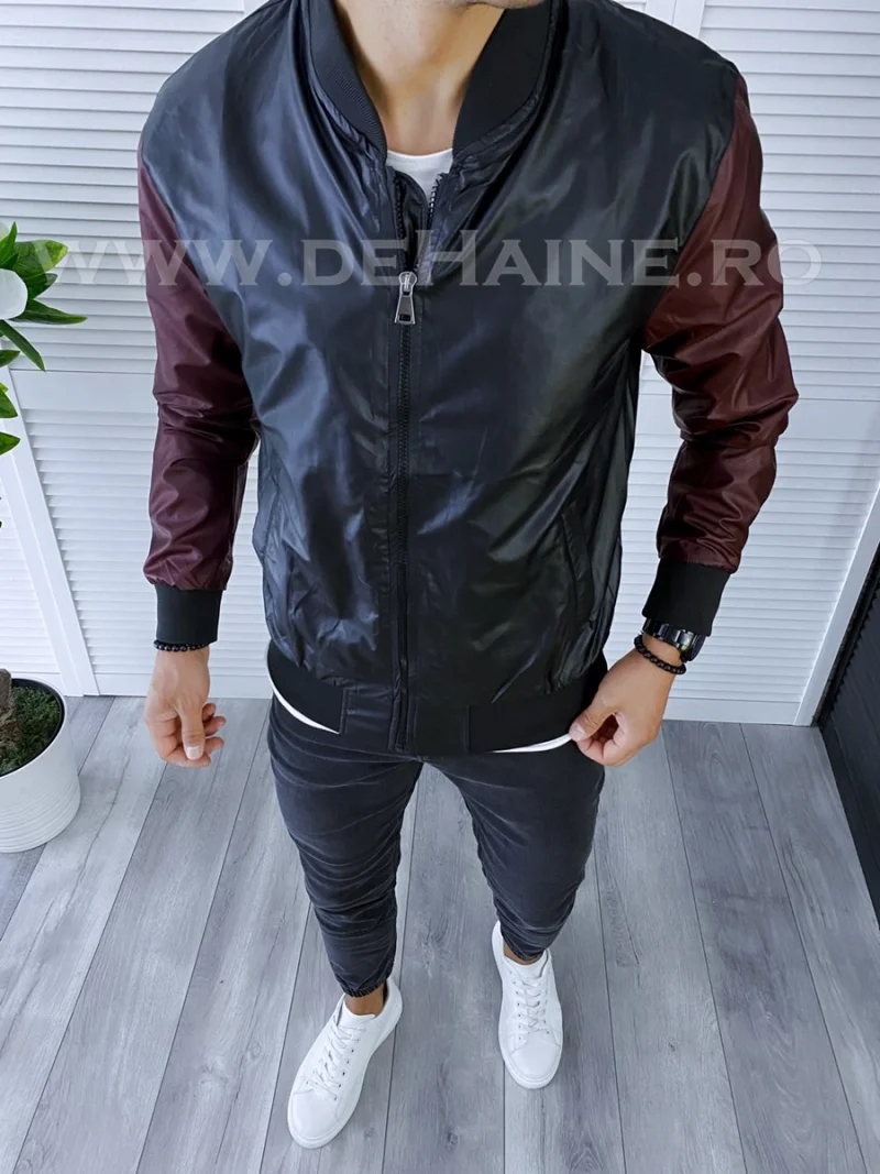 Geaca barbati neagra din piele ecologica B5991 D5-4.1