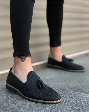 Mocasini barbati negri  tapla subtire  piele eco  comozi 12216 N2-3