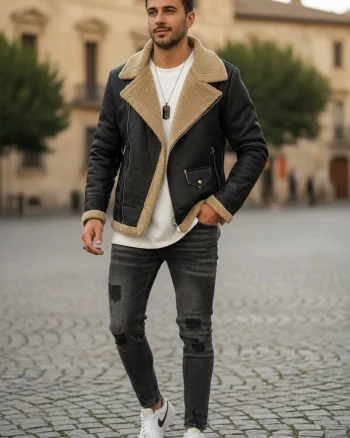 Geaca barbati groasa de iarna  neagra  M1059 60**