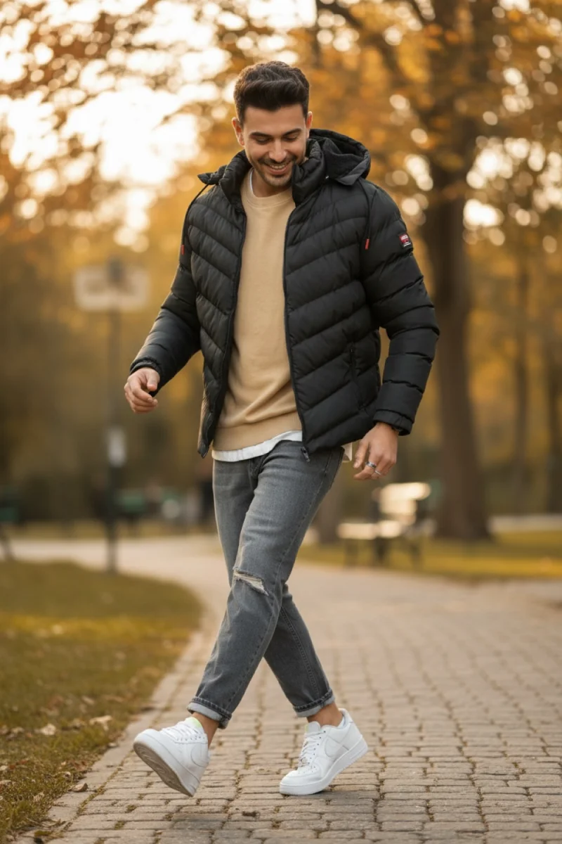 Geaca barbati de iarna neagra 13413 52-2