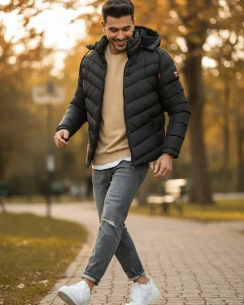 Geaca barbati de iarna neagra 13413 52-2