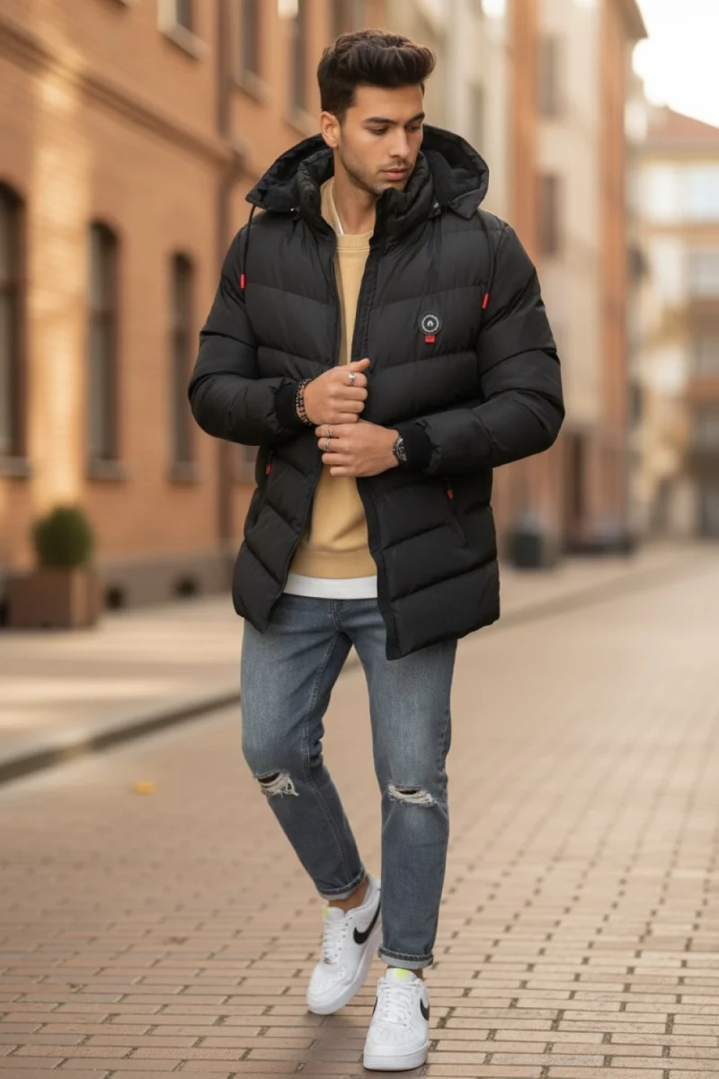 Geaca barbati de iarna neagra 13415 67-4