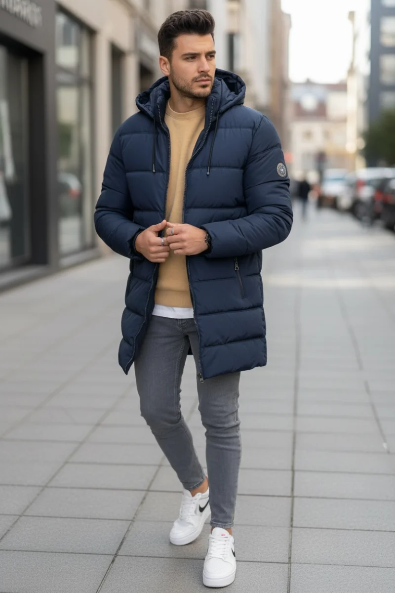 Geaca barbati de iarna bleumarin A26