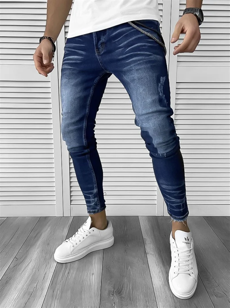 Blugi barbati conici albastri 367 G2
