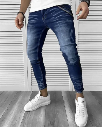 Blugi barbati conici albastri 367 G2