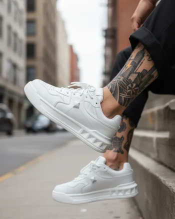 Adidasi barbati casual  albi  VLT L75  N11-1