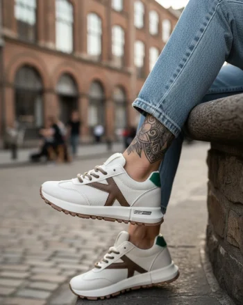 Adidasi dama albi cu maro   casual 70456