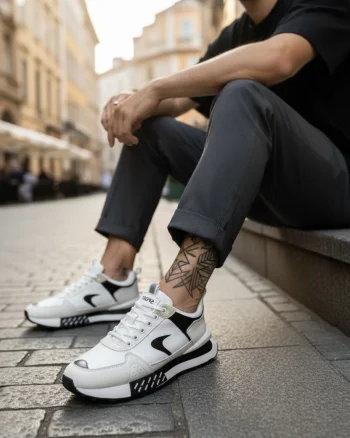 Adidasi barbati casual  albi A105