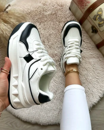 Adidasi dama casual albi T01 N10-4