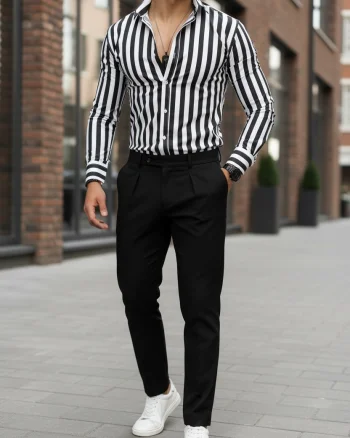 Camasa barbati slim fit dungi B8183