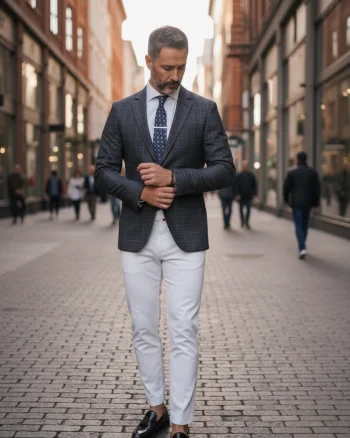 Sacou barbati in carouri  slim fit B4241  42-4