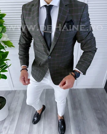 Sacou barbati in carouri  slim fit B4242 45-1.2