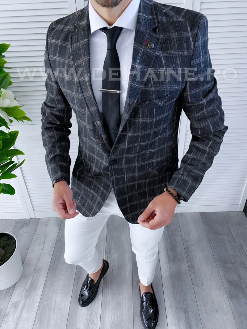Sacou barbati in carouri  slim fit B4243 20-4.3