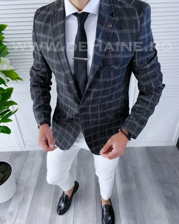 Sacou barbati in carouri  slim fit B4243 20-4.3