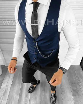 Vesta barbati eleganta slim fit bleumarin B8103 142-6 E