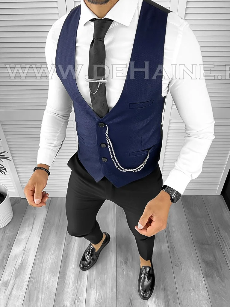 Vesta barbati eleganta slim fit bleumarin B8119 O1-4.2