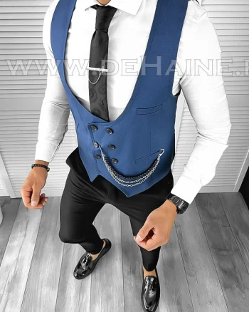 Vesta barbati eleganta slim fit bleumarin B8124 P20-5.1