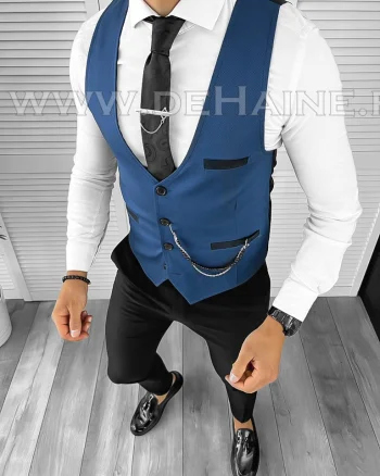 Vesta barbati eleganta slim fit bleumarin B8159  Q1-1