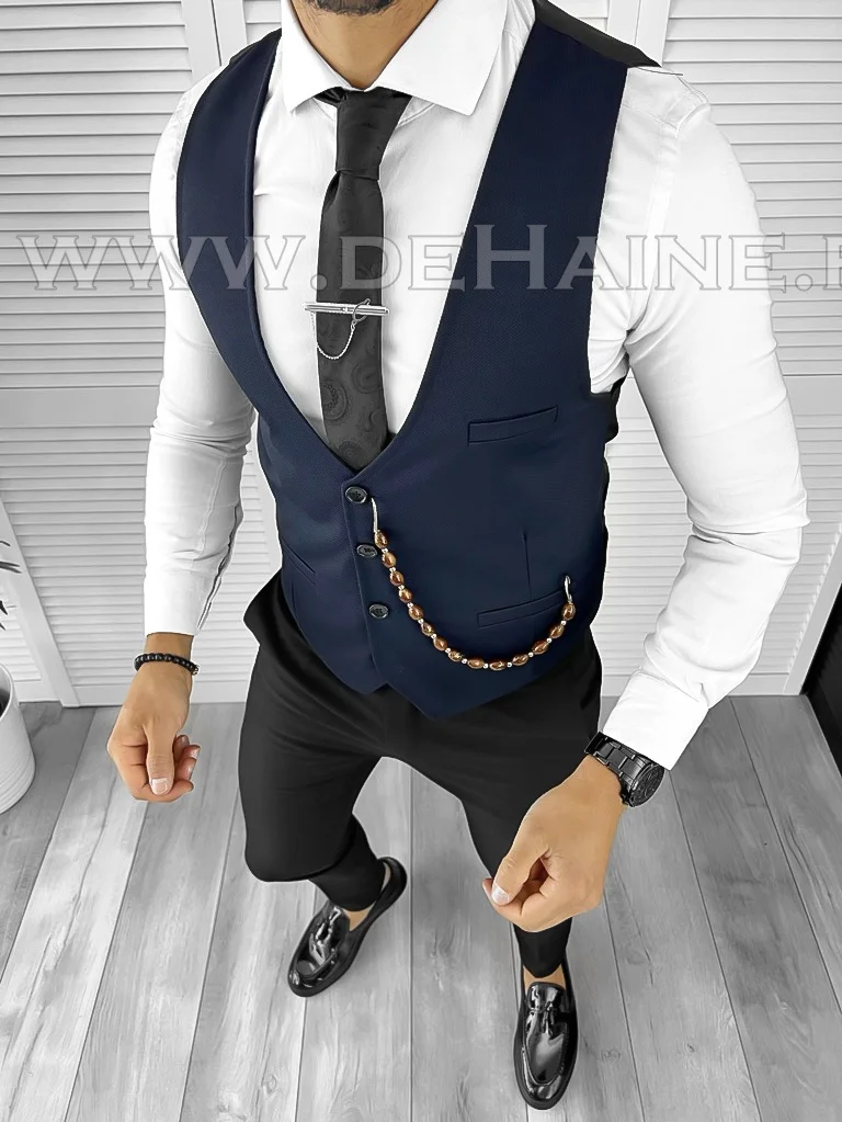 Vesta barbati eleganta slim fit bleumarin B8172  O5-4.3