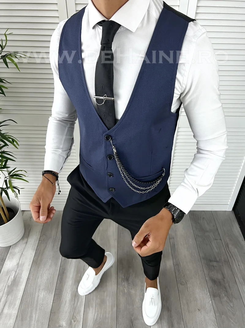 Vesta barbati eleganta slim fit bleumarin V31 141-2  E