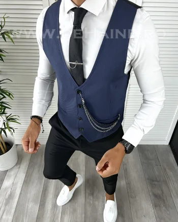 Vesta barbati eleganta slim fit bleumarin V31 141-2  E