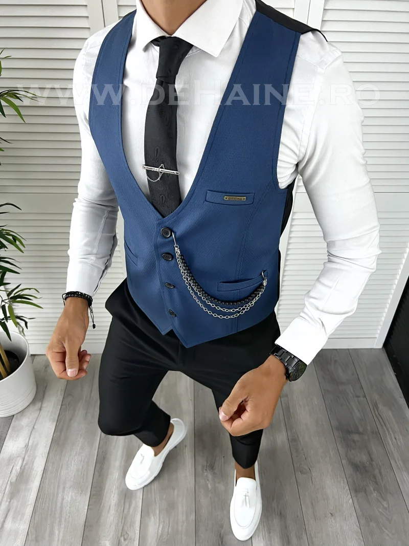 Vesta barbati eleganta slim fit bleumarin V65 D4-4.2