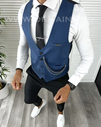 Vesta barbati eleganta slim fit bleumarin V65 D4-4.2